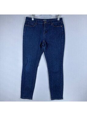 LOFT Outlet Curvy Skinny Jeans Dark Wash Stretch Womens Size 10 Blue